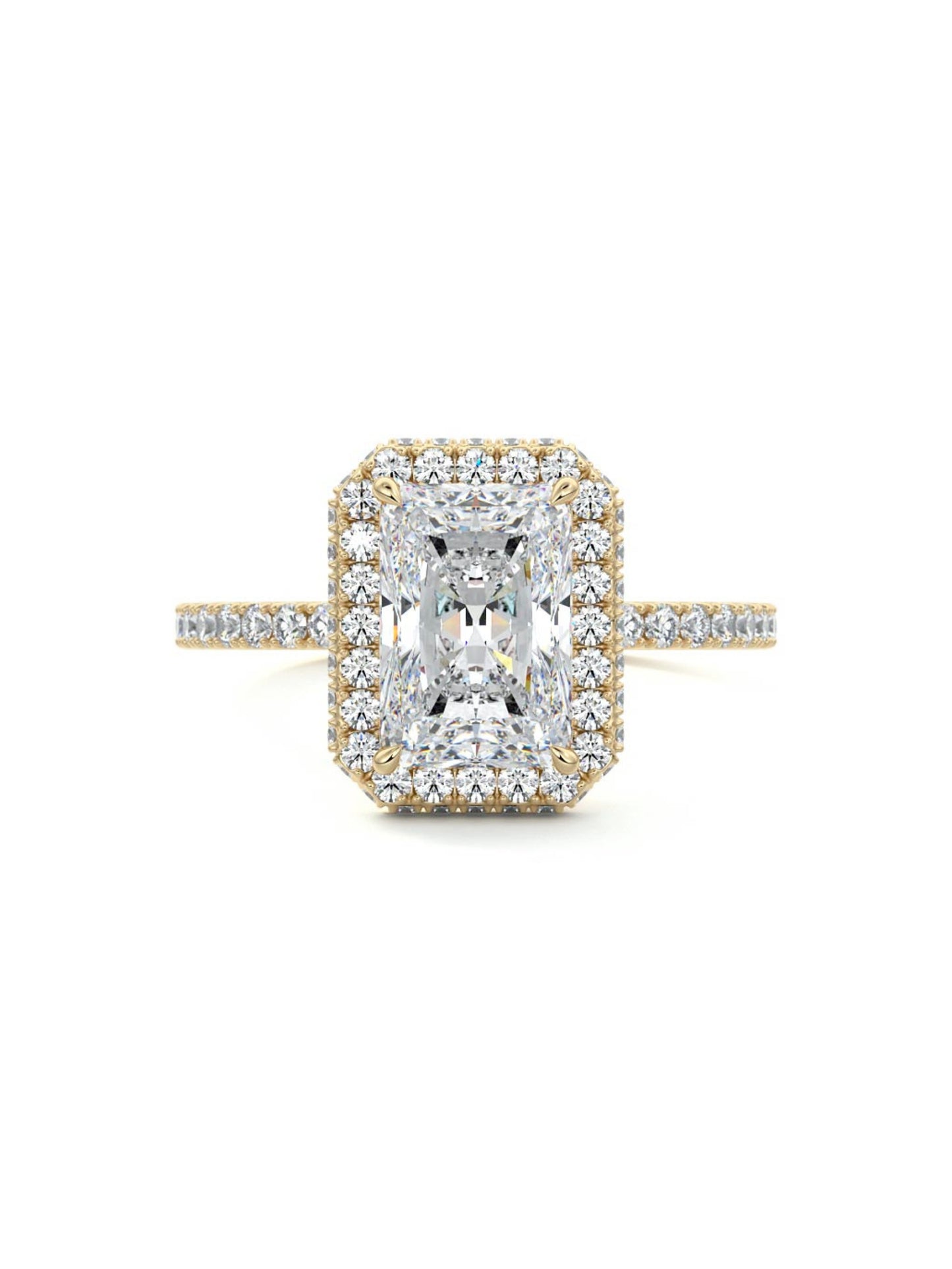 Clifford- 3.0 CT Radiant Hidden Halo Moissanite Moissanite Ring