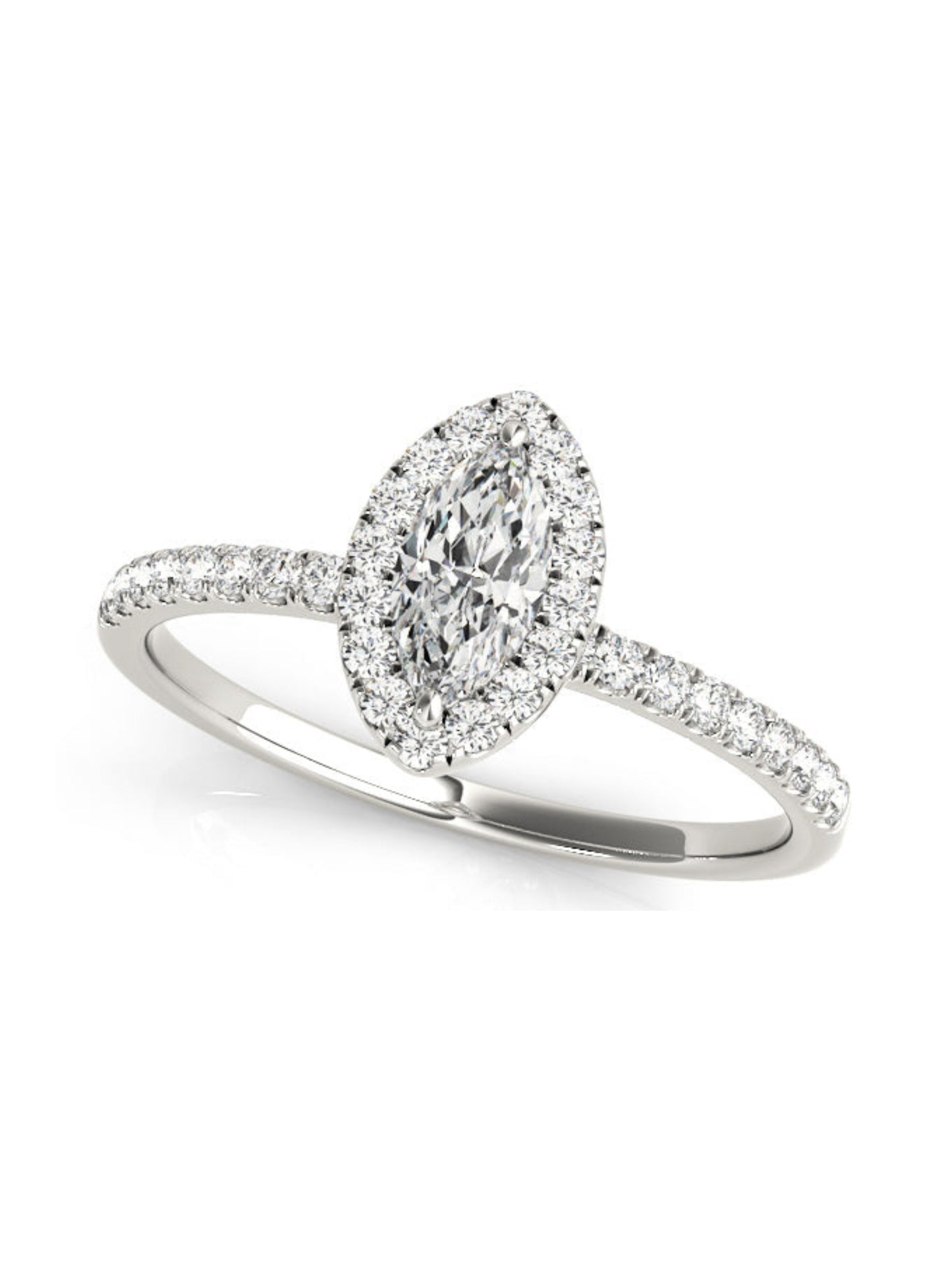 Sharon- 1.0 CT Marquise Halo Pave Moissanite Ring