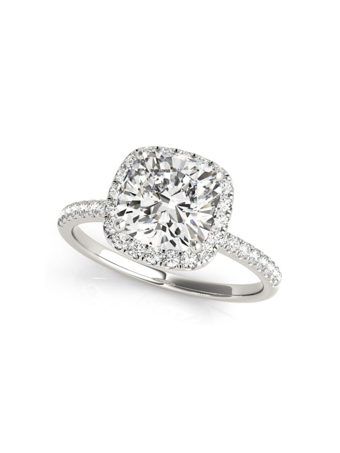 Sergio- 1.50 CT Cushion Halo Pave Moissanite Ring