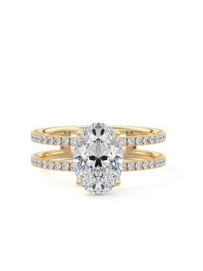 Gary- 1.30 CT Oval doubble Pave Moissanite Ring