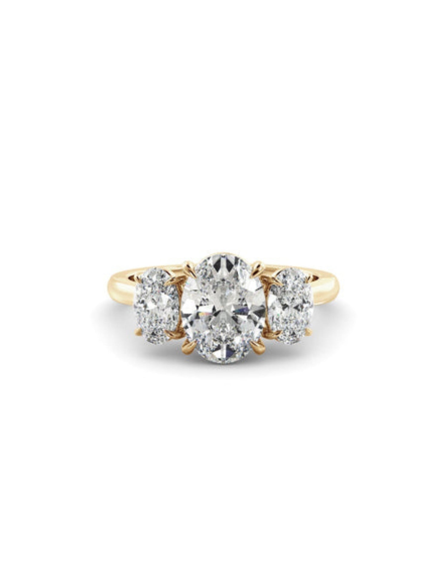 Wayne- 1.0 CT Oval Three Stone Style Moissanite Ring