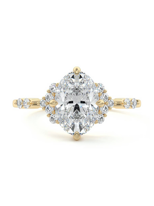 Grace- 1.20 CT Oval Cluster Moissanite Ring