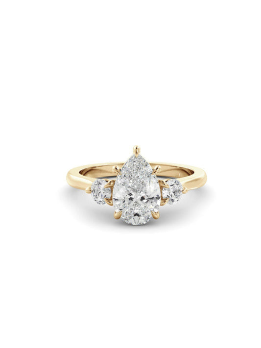 Arthur- 1.0 CT Pear Three Stone Style Moissanite Ring