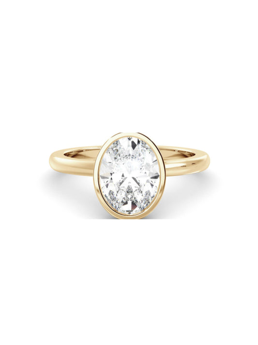 Norma- 1.20 CT Oval Bezel Moissanite Ring