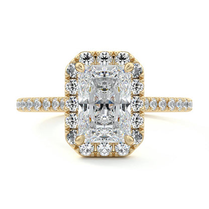 Brandon- 3.0 CT Radiant Halo Pave Moissanite Ring