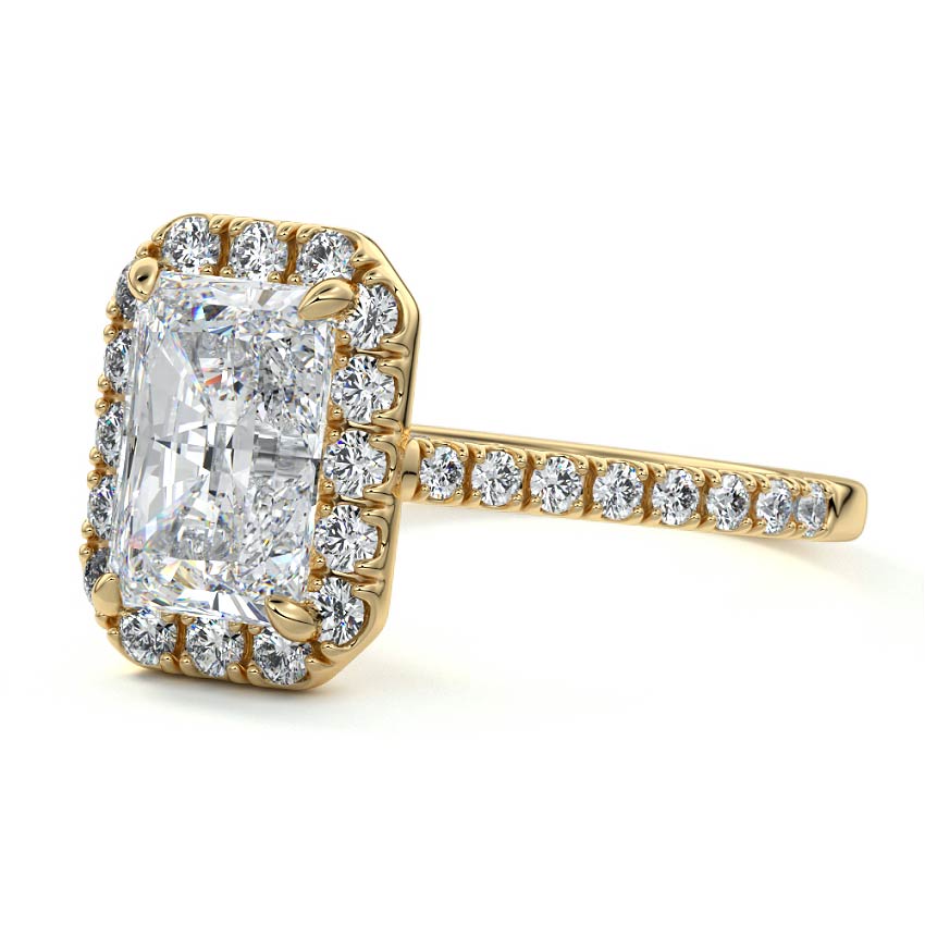 Brandon- 3.0 CT Radiant Halo Pave Moissanite Ring