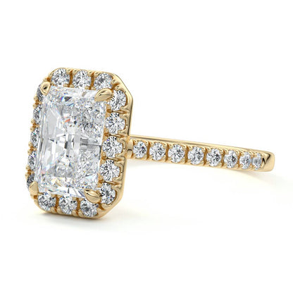 Brandon- 3.0 CT Radiant Halo Pave Moissanite Ring