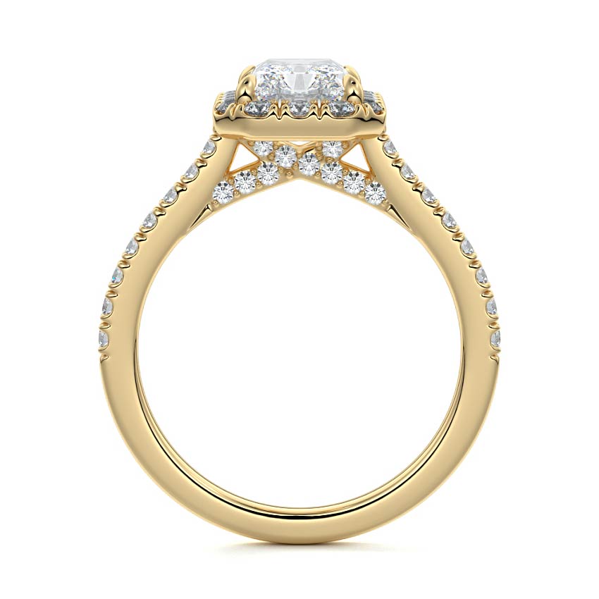 Brandon- 3.0 CT Radiant Halo Pave Moissanite Ring