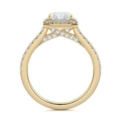 Brandon- 3.0 CT Radiant Halo Pave Moissanite Ring