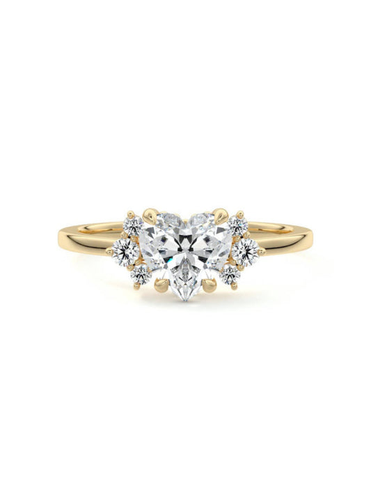 Vera- 1.70 CT Heart Cluster Moissanite Ring