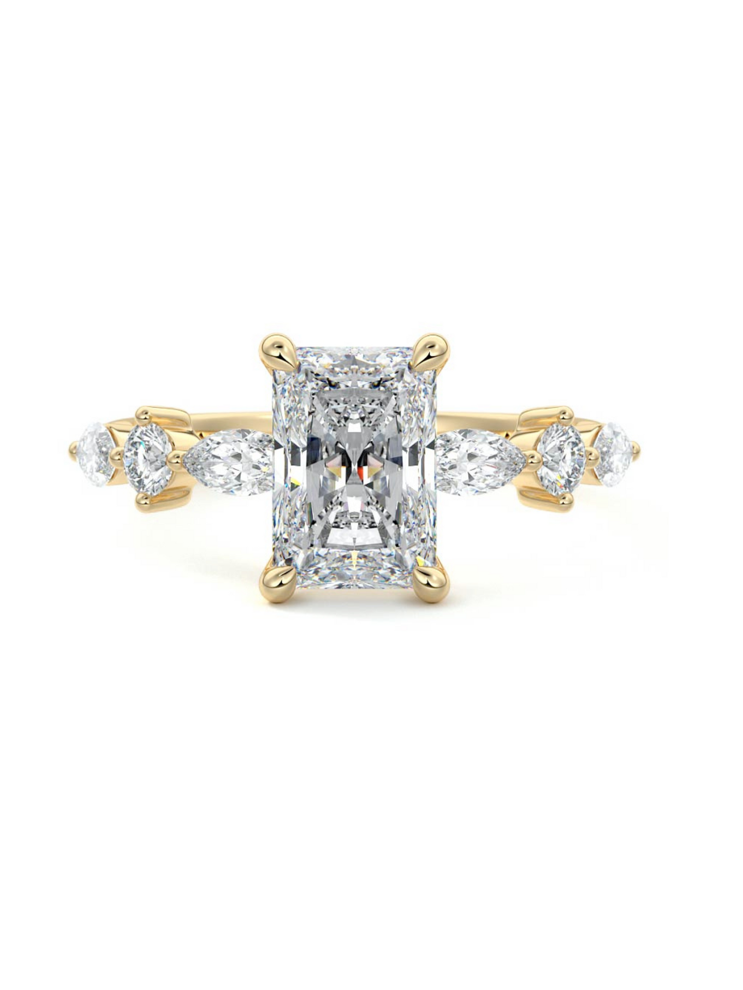 Rosa- 2.20 CT Radiant Pave Moissanite Ring