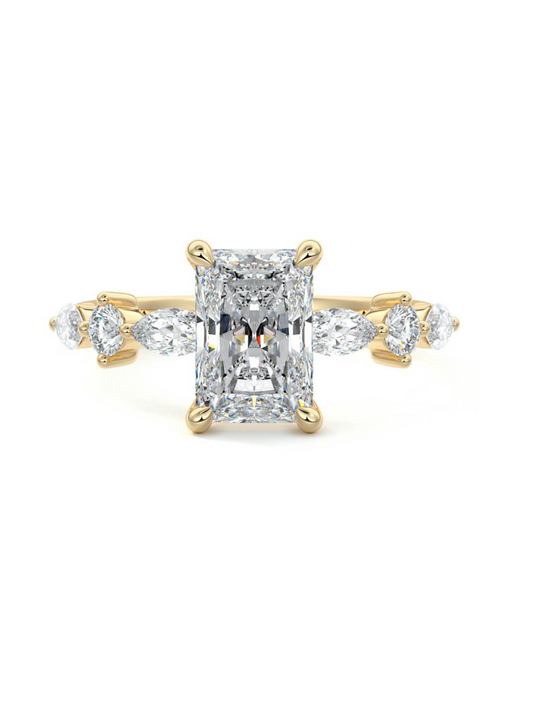 Rosa- 2.20 CT Radiant Pave Moissanite Ring