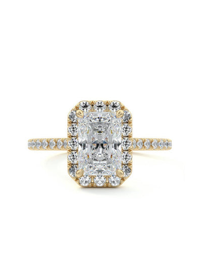 Brandon- 3.0 CT Radiant Halo Pave Moissanite Ring