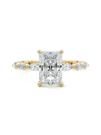 Ellen- 2.20 CT Radiant Pave Moissanite Ring