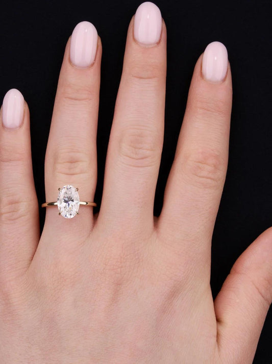 Eleanor- 3.0 CT Oval Solitaire Moissanite Ring