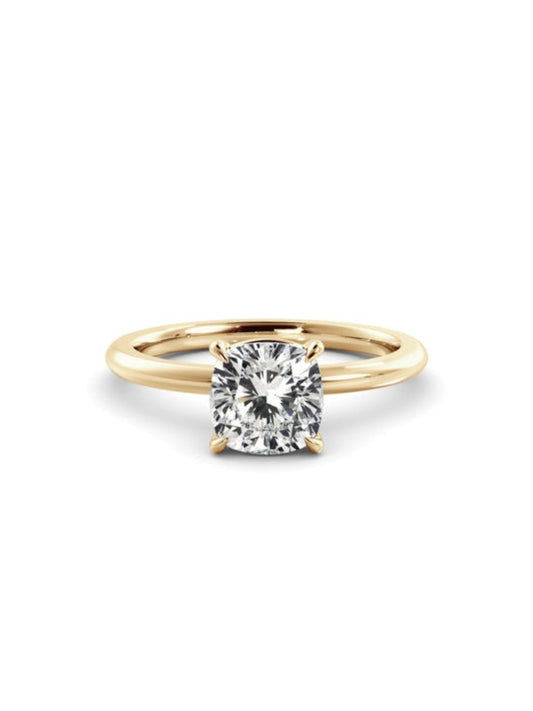 Willie- 2.0 CT Cushion Solitaire  Moissanite Ring