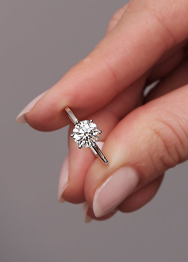 Juan- 1.50 CT Round Hidden Halo Moissanite Ring