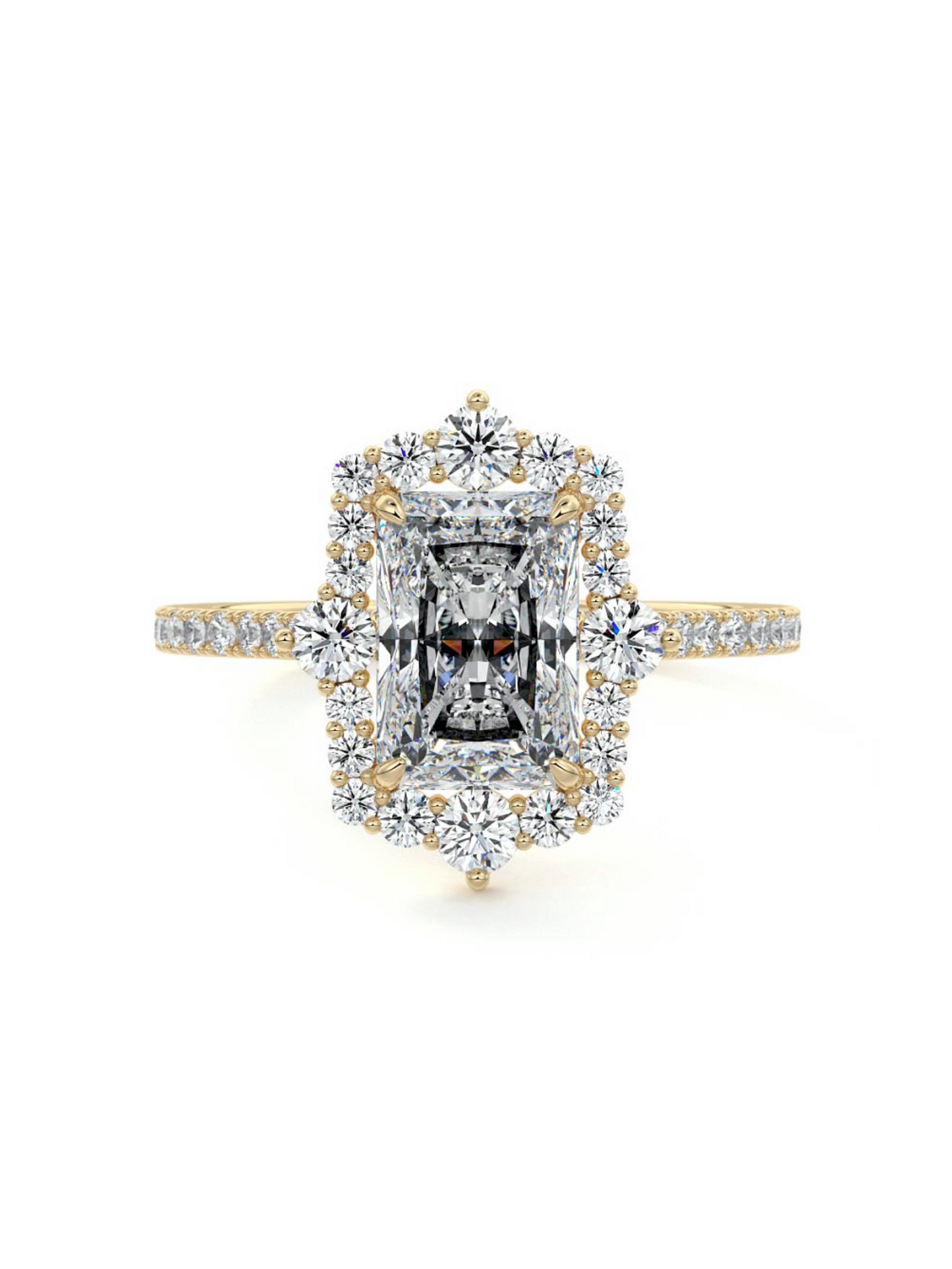 Craig- 3.0 CT Radiant Hidden Halo Pave Moissanite Ring