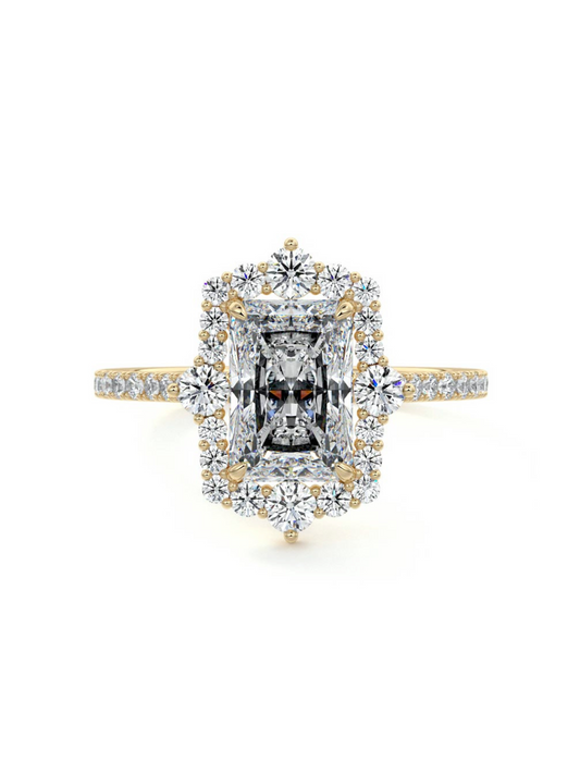 Craig- 3.0 CT Radiant Hidden Halo Pave Moissanite Ring