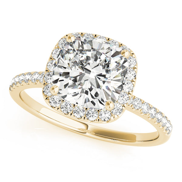 Sergio- 1.50 CT Cushion Halo Pave Moissanite Ring