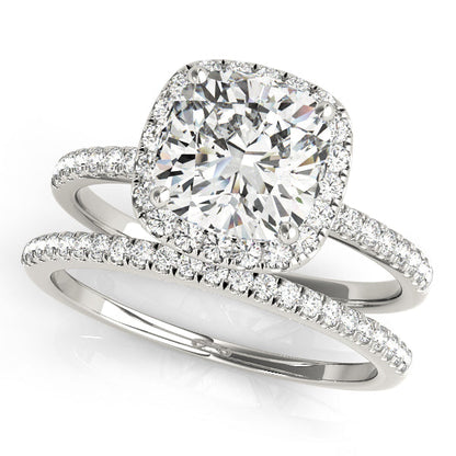 Sergio- 1.50 CT Cushion Halo Pave Moissanite Ring