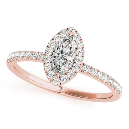 Sharon- 1.0 CT Marquise Halo Pave Moissanite Ring