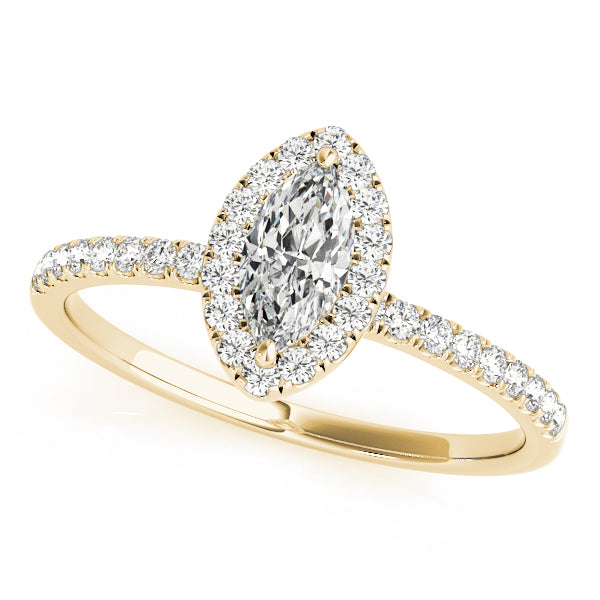 Sharon- 1.0 CT Marquise Halo Pave Moissanite Ring