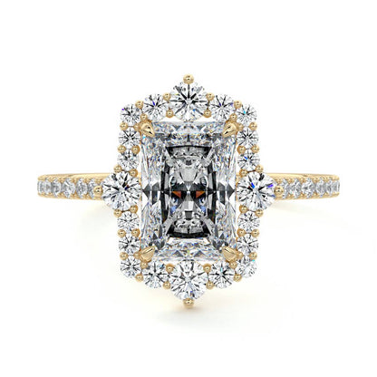 Craig- 3.0 CT Radiant Hidden Halo Pave Moissanite Ring