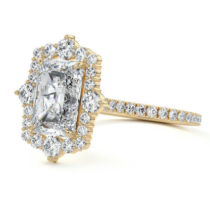 Craig- 3.0 CT Radiant Hidden Halo Pave Moissanite Ring