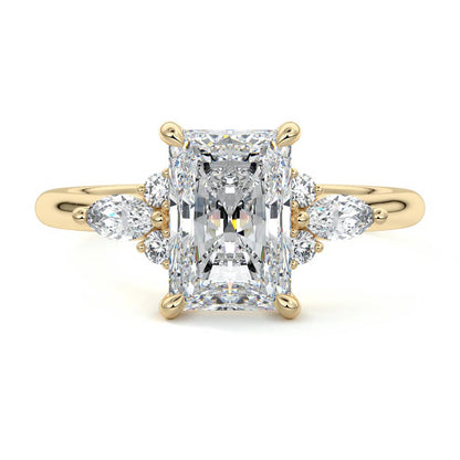 Raymond- 2.20 CT Radiant Cluster Moissanite Ring