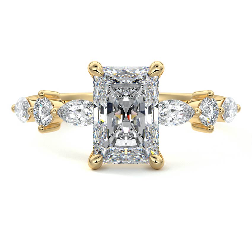 Rosa- 2.20 CT Radiant Pave Moissanite Ring