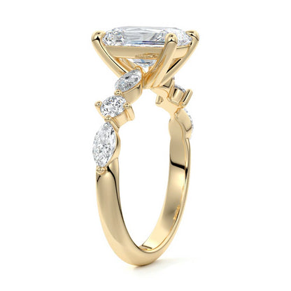 Rosa- 2.20 CT Radiant Pave Moissanite Ring