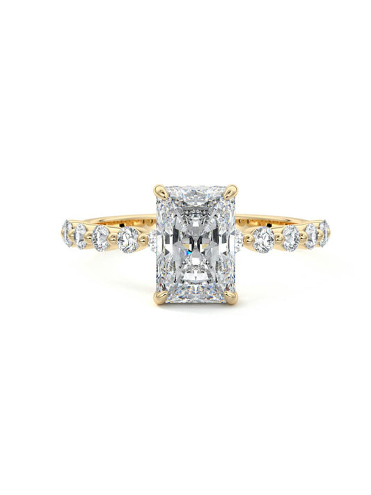 Alan- 2.50 CT Radiant Hidden Halo Pave Moissanite Ring