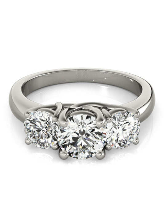 Kimberly- 1.50 CT Round Three stone Style Moissanite Ring