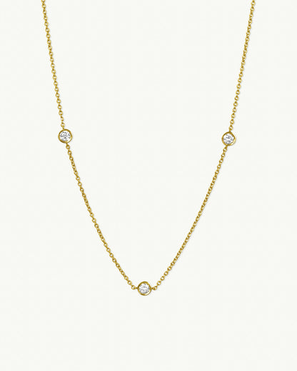 Ingra- 0.70 TCW Round Dainty Moissanite Necklace