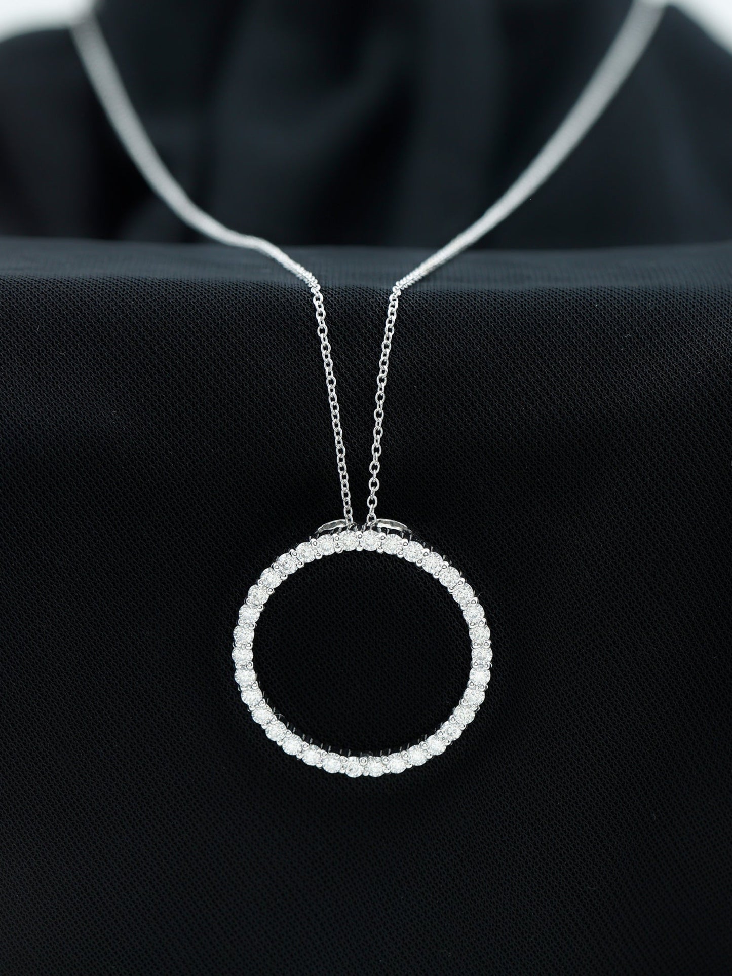 Evangeline- 2.10 TCW Round  Eternity Moissanite Necklace