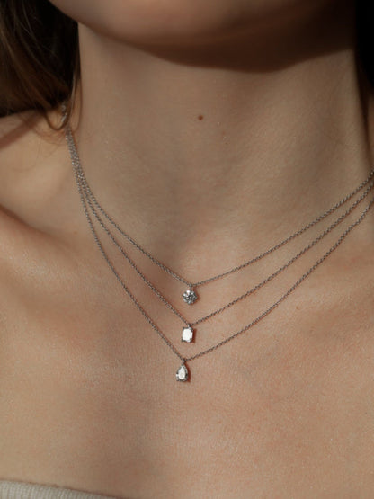 Jade- 0.50 TCW Round Solitaire Moissanite Necklace