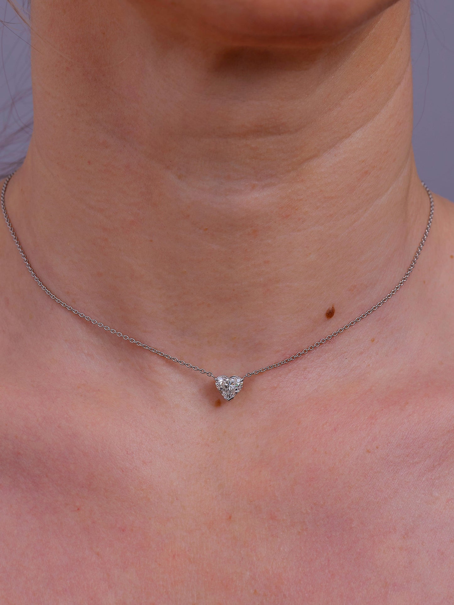 Nova- 1.50 TCW Heart Solitaire Moissanite Necklace