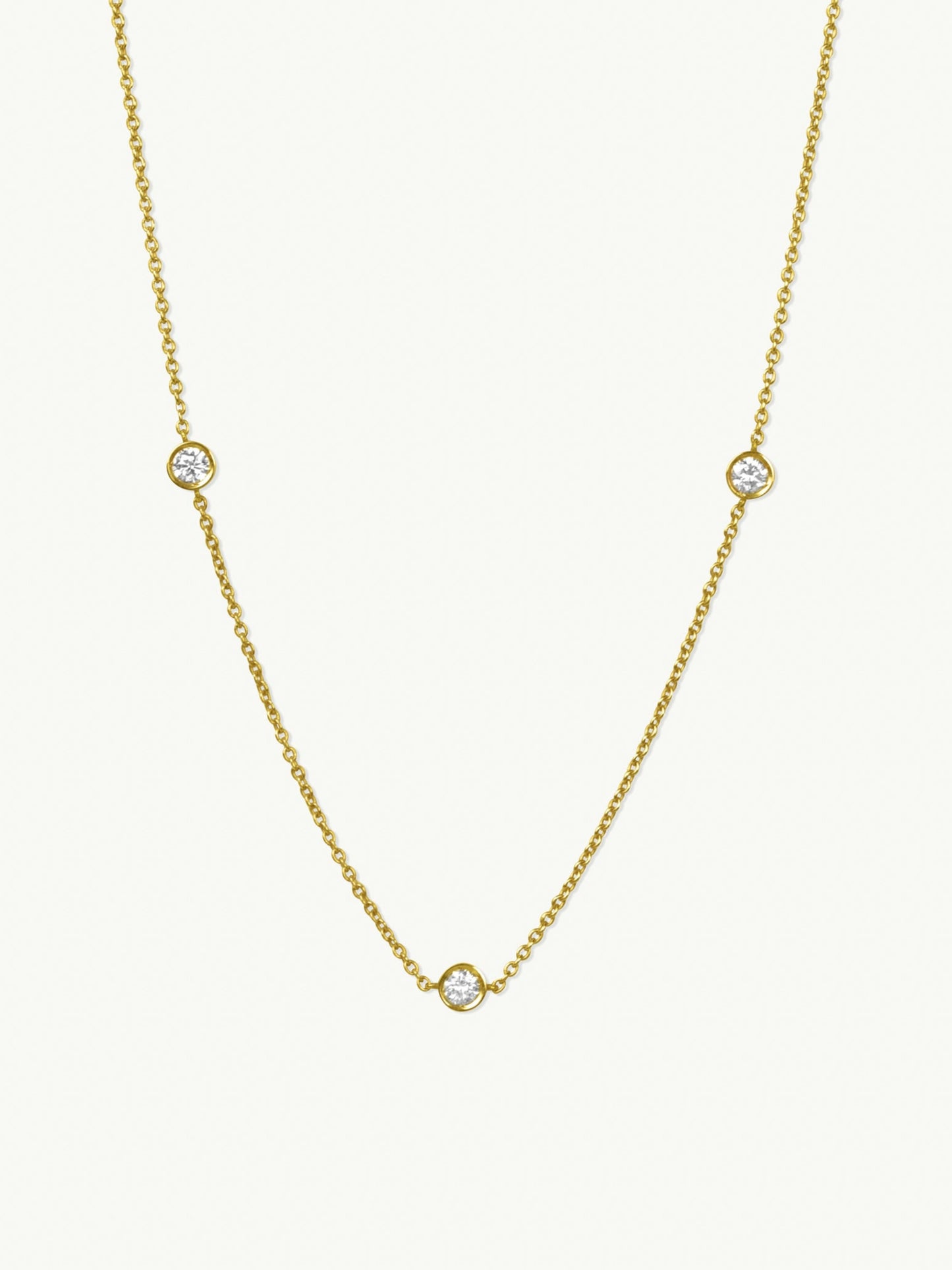 Ingra- 0.70 TCW Round Dainty Moissanite Necklace