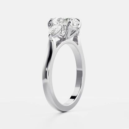 Joe- 2.0 CT Oval  Three Stone Style Moissanite Ring