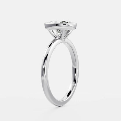 Martha- 1.20 CT Oval Bezel Moissanite Ring