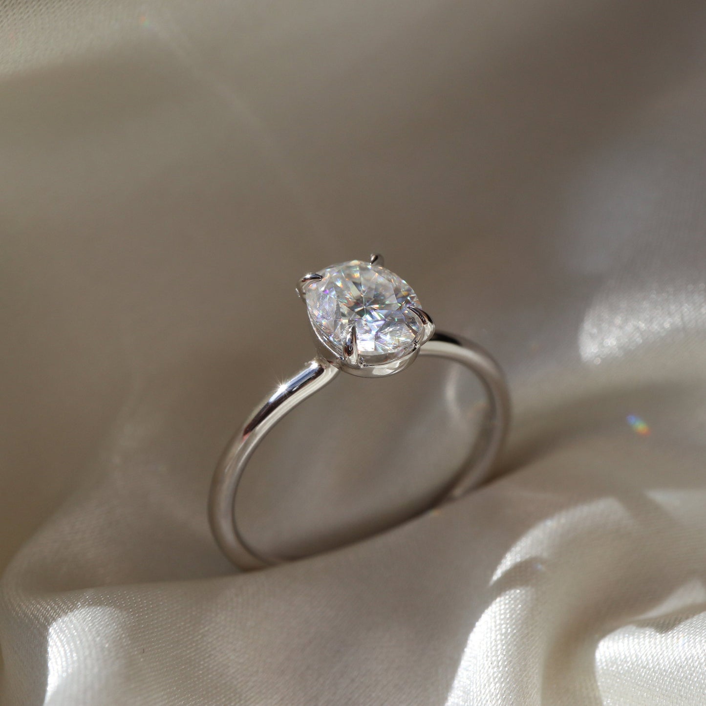 Jacqueline- 1.50 CT Oval  Solitaire Moissanite Ring