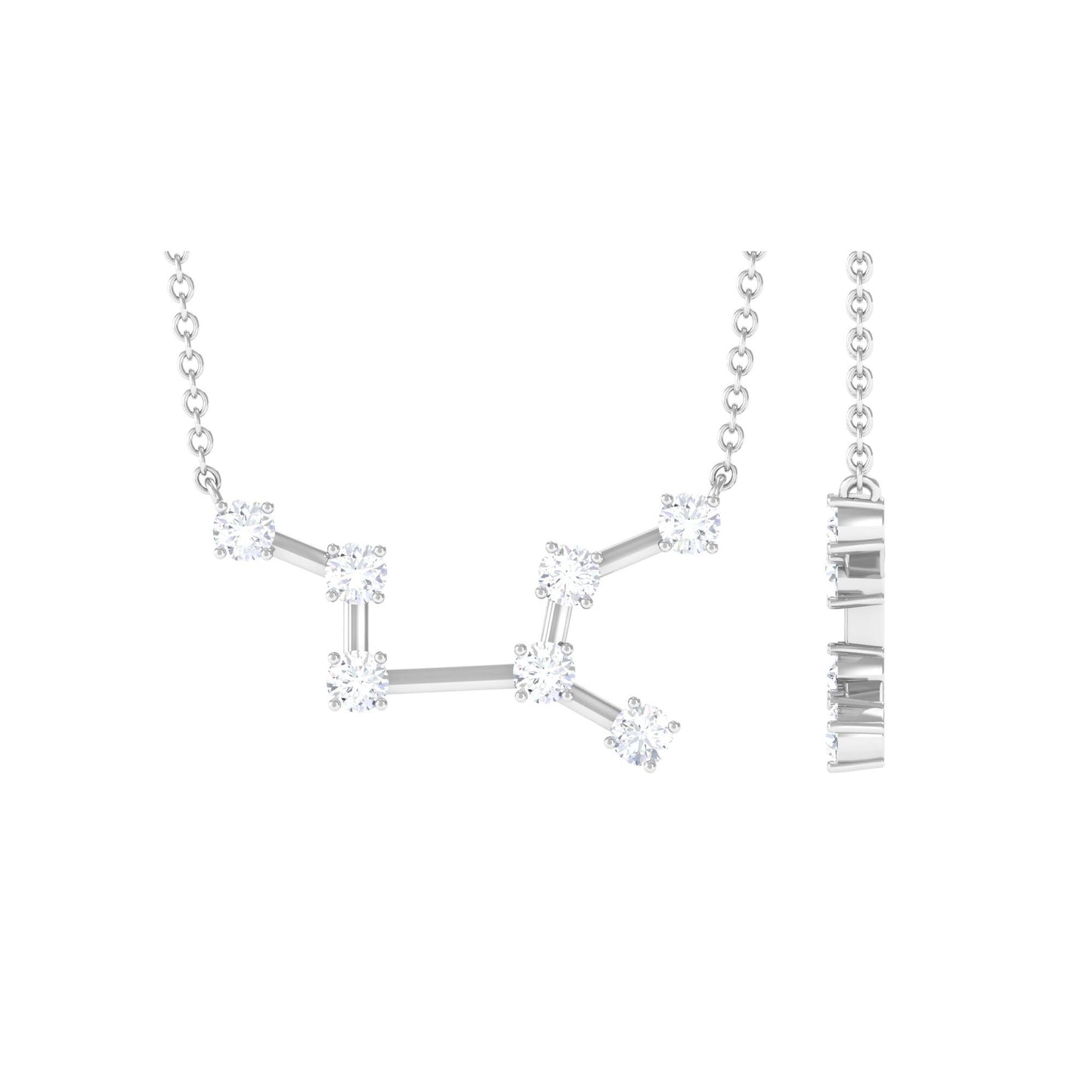 Isla- 0.63 TCW Round Virgo Zodiac Constellation Moissanite Necklace