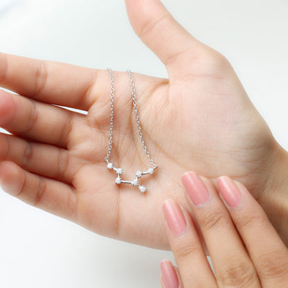 Isla- 0.63 TCW Round Virgo Zodiac Constellation Moissanite Necklace