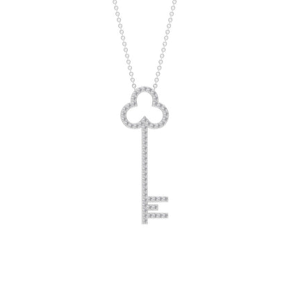 Rose- 0.81 TCW Round  Key Moissanite Necklace