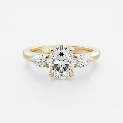 Joe- 2.0 CT Oval  Three Stone Style Moissanite Ring