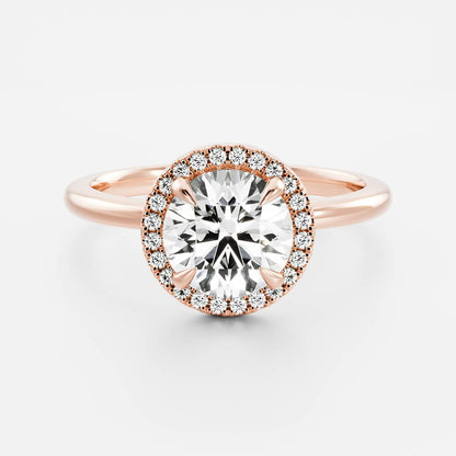 Harold- 1.0 CT Round Halo Pave  Moissanite Ring