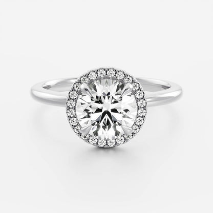 Harold- 1.0 CT Round Halo Pave  Moissanite Ring