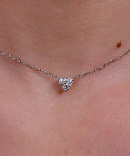 Nova- 1.50 TCW Heart Solitaire Moissanite Necklace