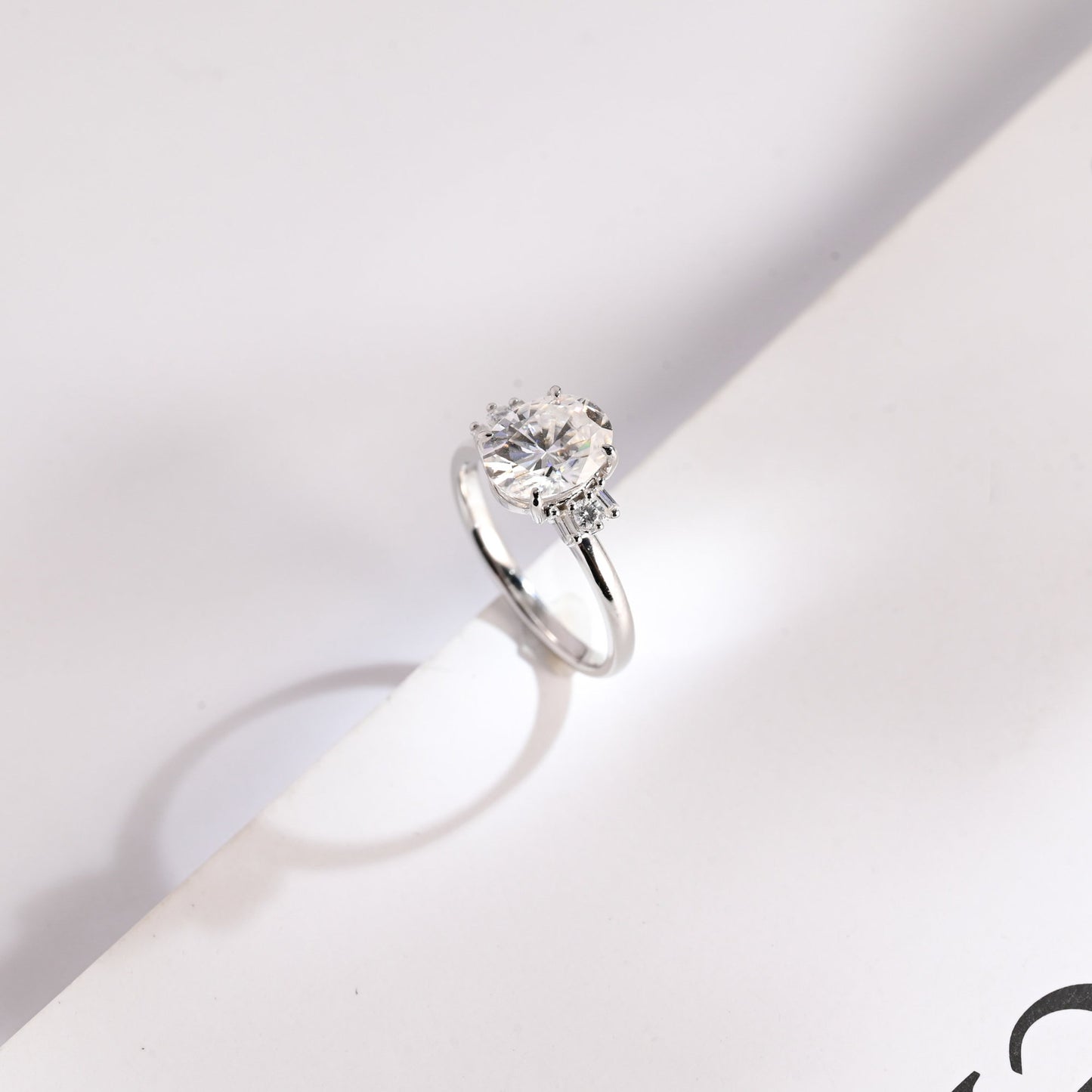 2.5 CT Oval Cut Cluster Moissanite Engagement Ring